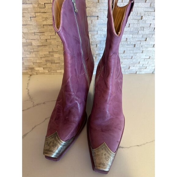 NEW Free People Brayden Western Boots Leather EU 36 US 5.5 Purple - Picture 4 of 5